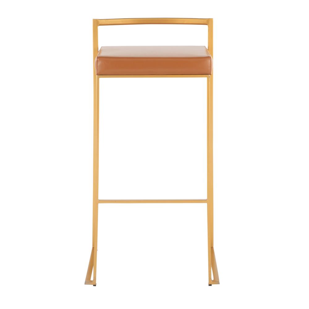 Modern Faux Leather Barstools with Padded Seats