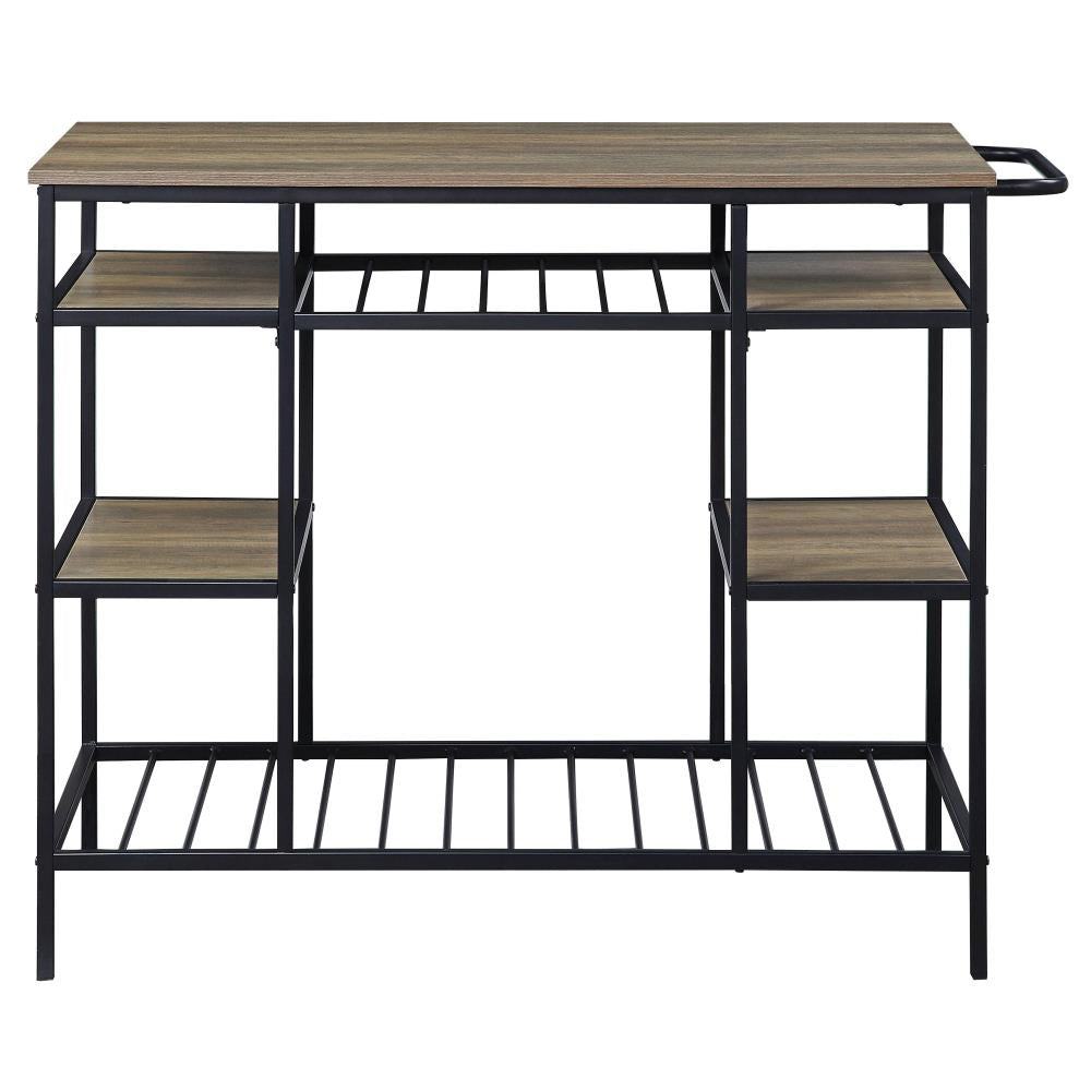 Contemporary Kitchen Island with Open Shelving