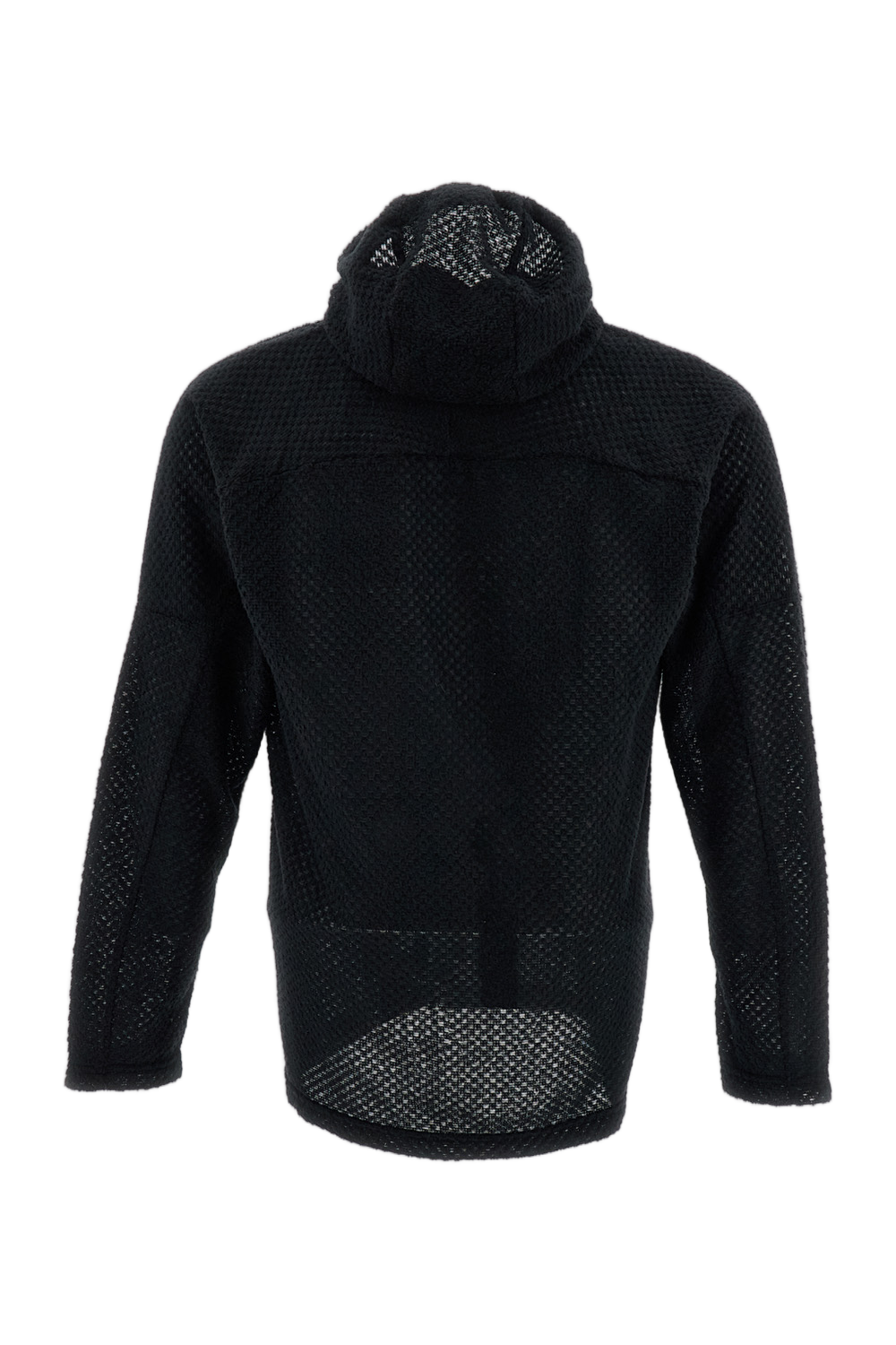 Black High-Neck Fleece Zip Hoodie