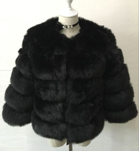 Mink Coats Women New Fashion Black