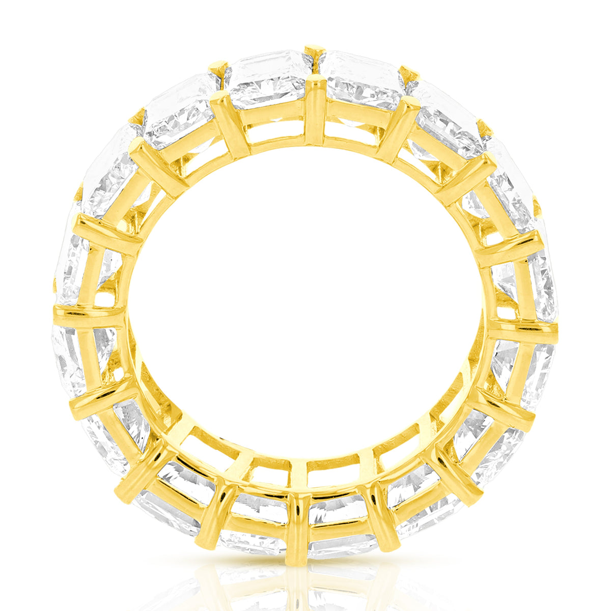 10 cttw Radiant Lab Grown Diamond Eternity Ring Wedding Band in 14K Yellow Gold For Women