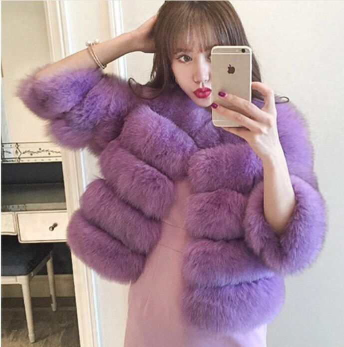 Mink Coats Women New Fashion Purple