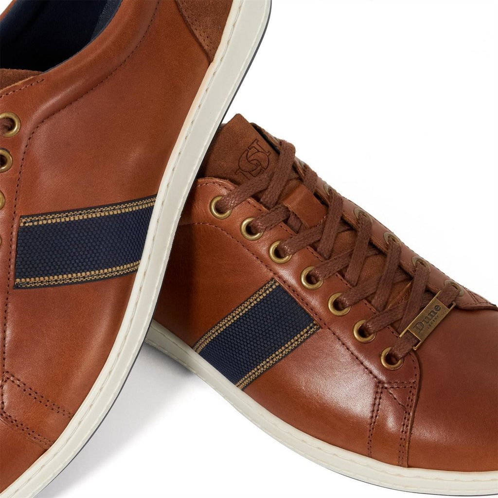 Dune Lo Trint Stripe Lace Up Canvas Low Top Sneakers
