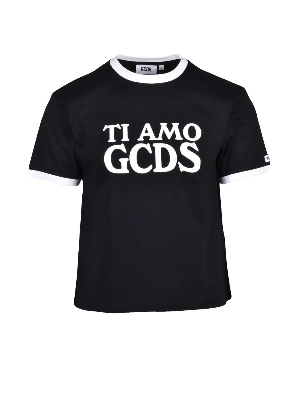 Black Cropped Graphic Cotton T-Shirt