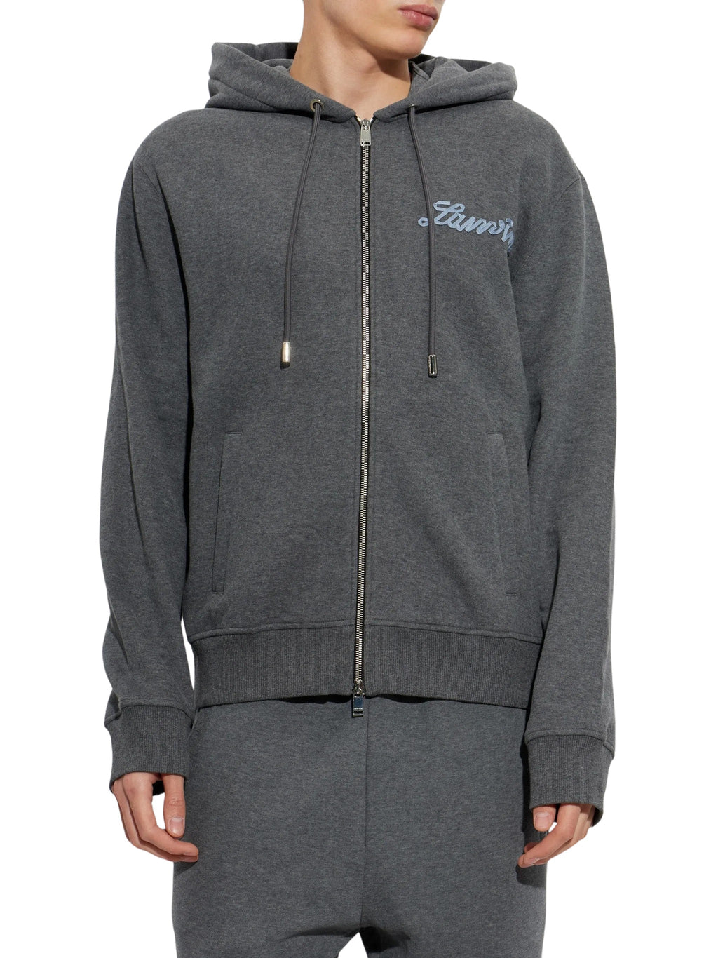 Zip-Up Hoodie With Contrasting Embroidered Logo