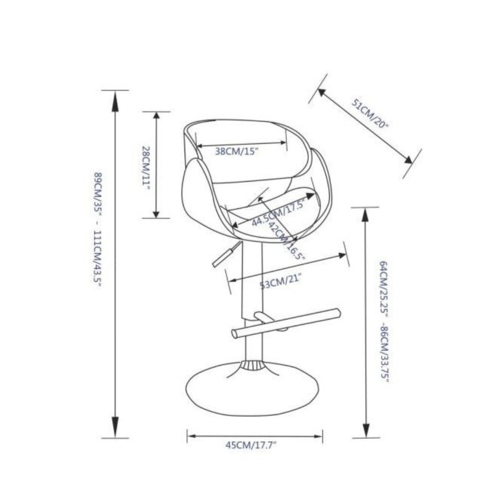 Mid-Century Modern Swivel Bar Stool with Footrest