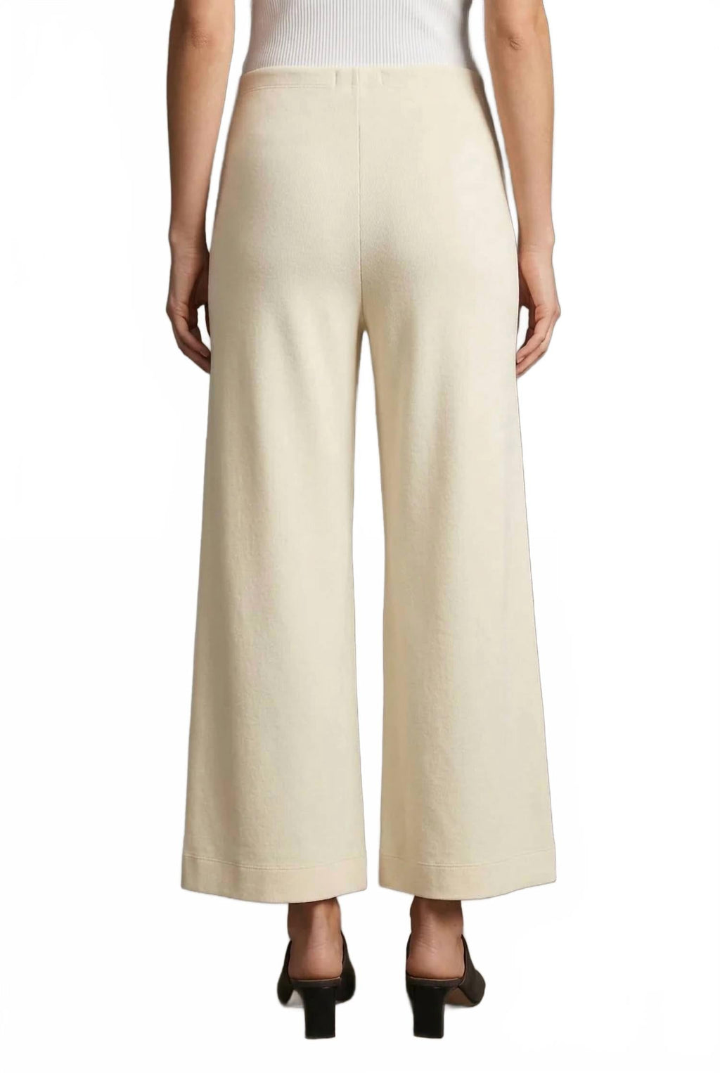 Scuba Cropped Wide Leg Pant In Off White