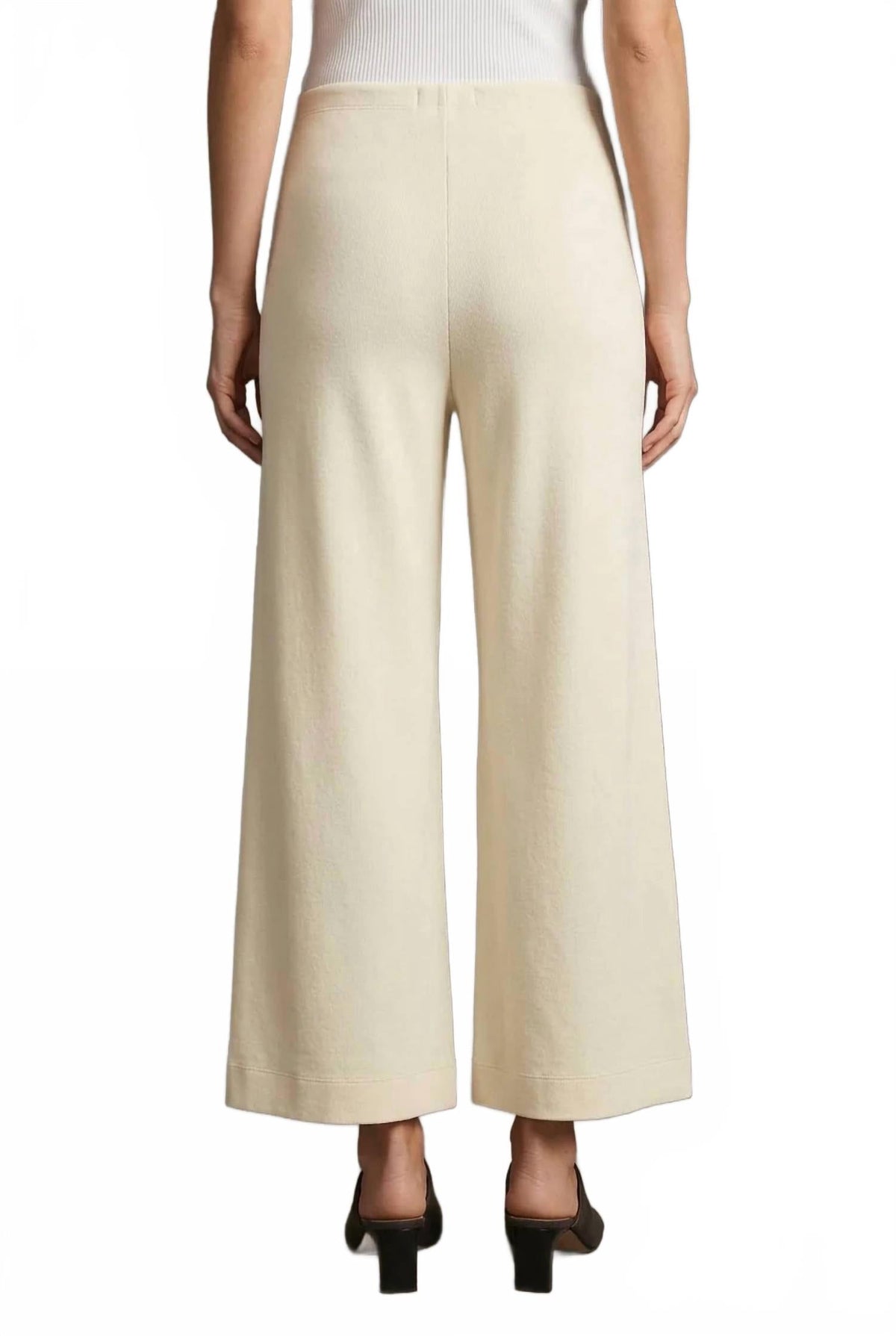 Scuba Cropped Wide Leg Pant In Off White
