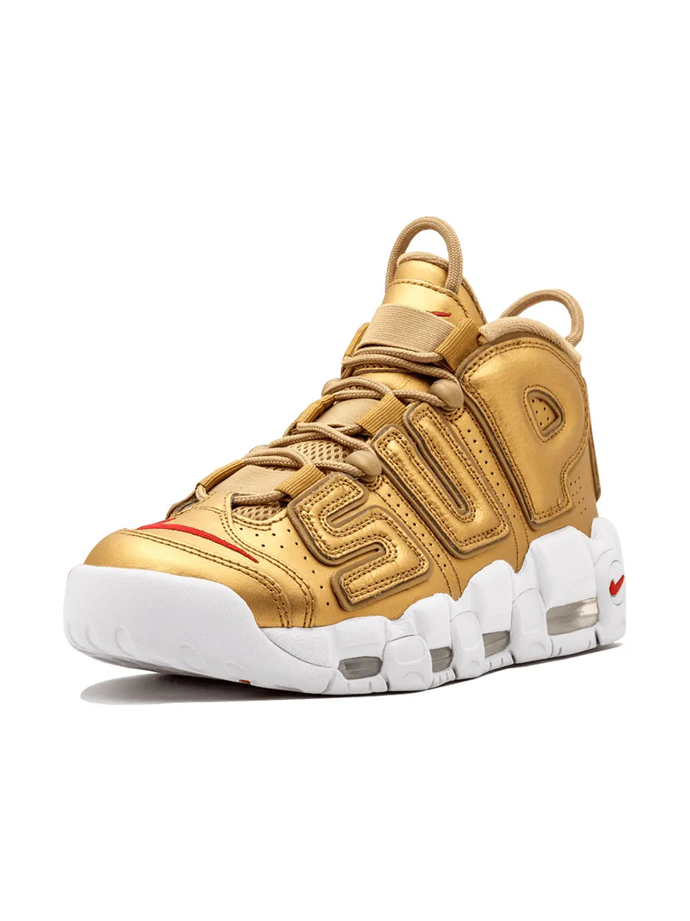Supreme X Air More Uptempo Suptempo Gold Sneakers