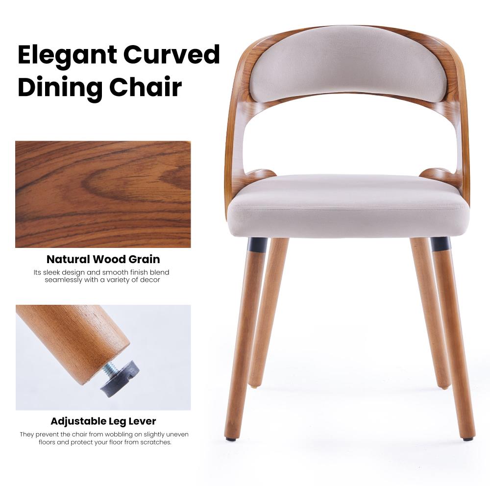 Upholstered Dining Chairs with Elegant Curved Back Designs