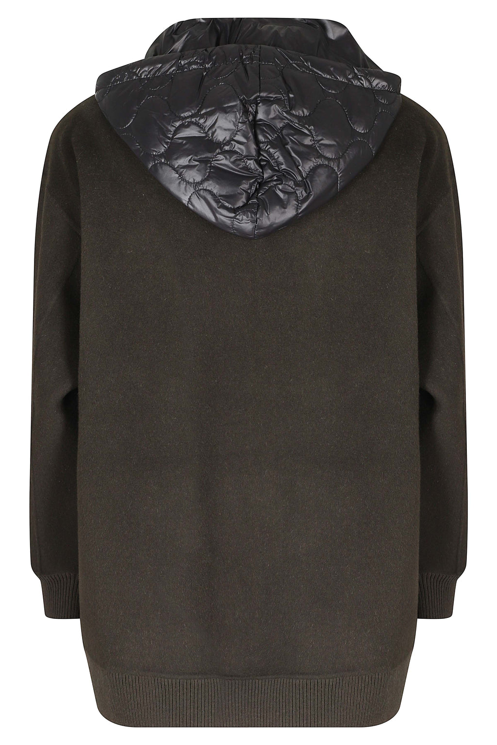 Double-Faced Wool Bomber Jacket With Quilted Hood