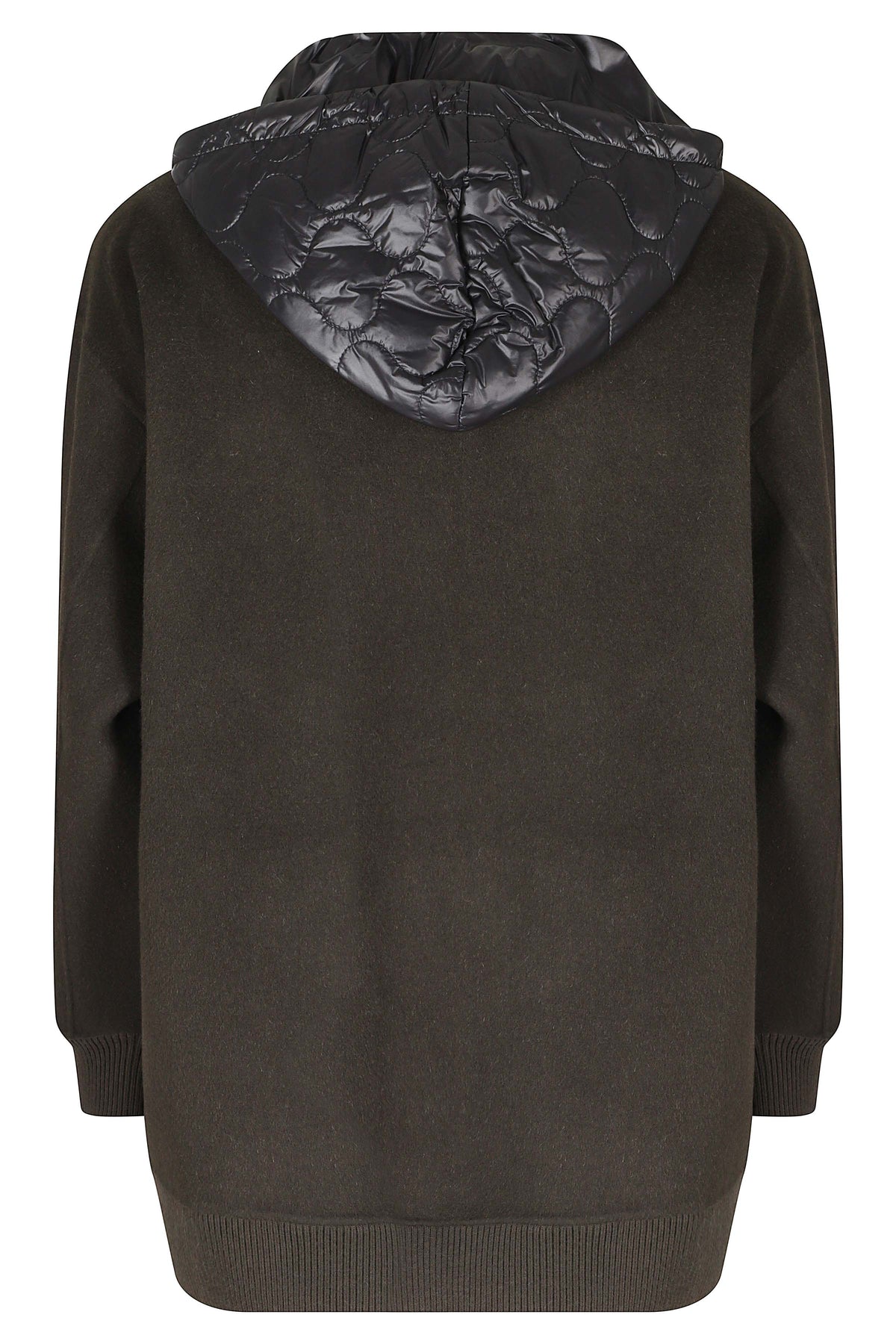 Double-Faced Wool Bomber Jacket With Quilted Hood