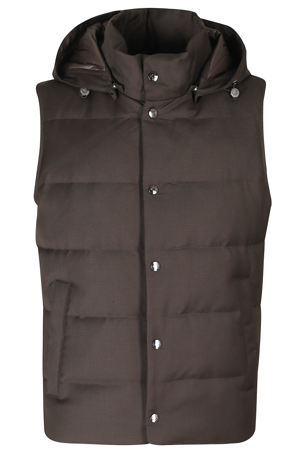 Brown Padded Wool Down Jacket