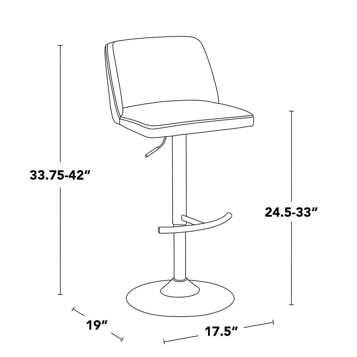 Upholstered Counter Stools with Rounded Footrests Set of 2