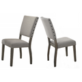 Set of 2 Antique Style Upholstered Dining Chairs with Nailhead Trim