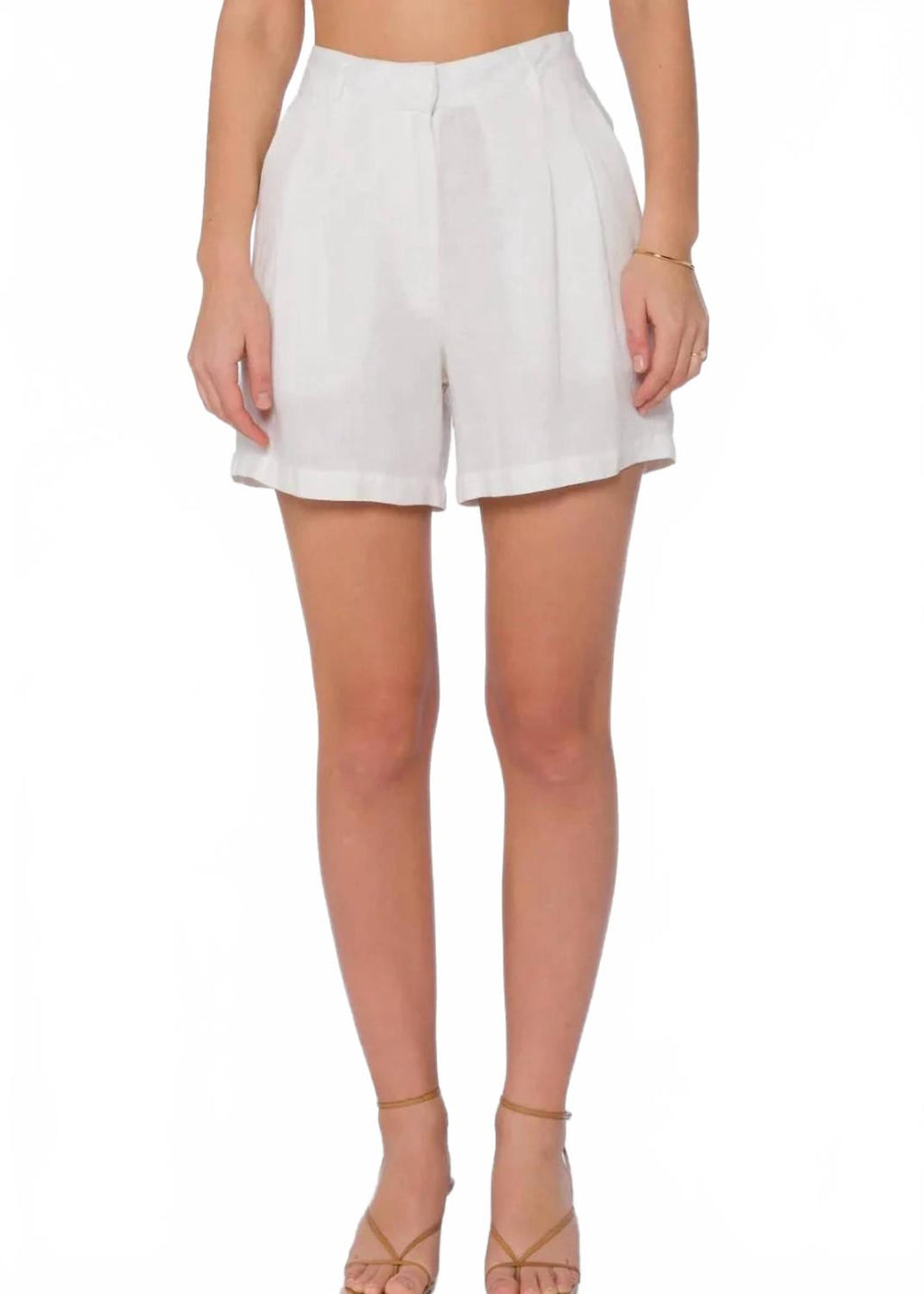 Kaia Pleated Shorts In White