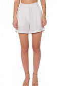 Kaia Pleated Shorts In White