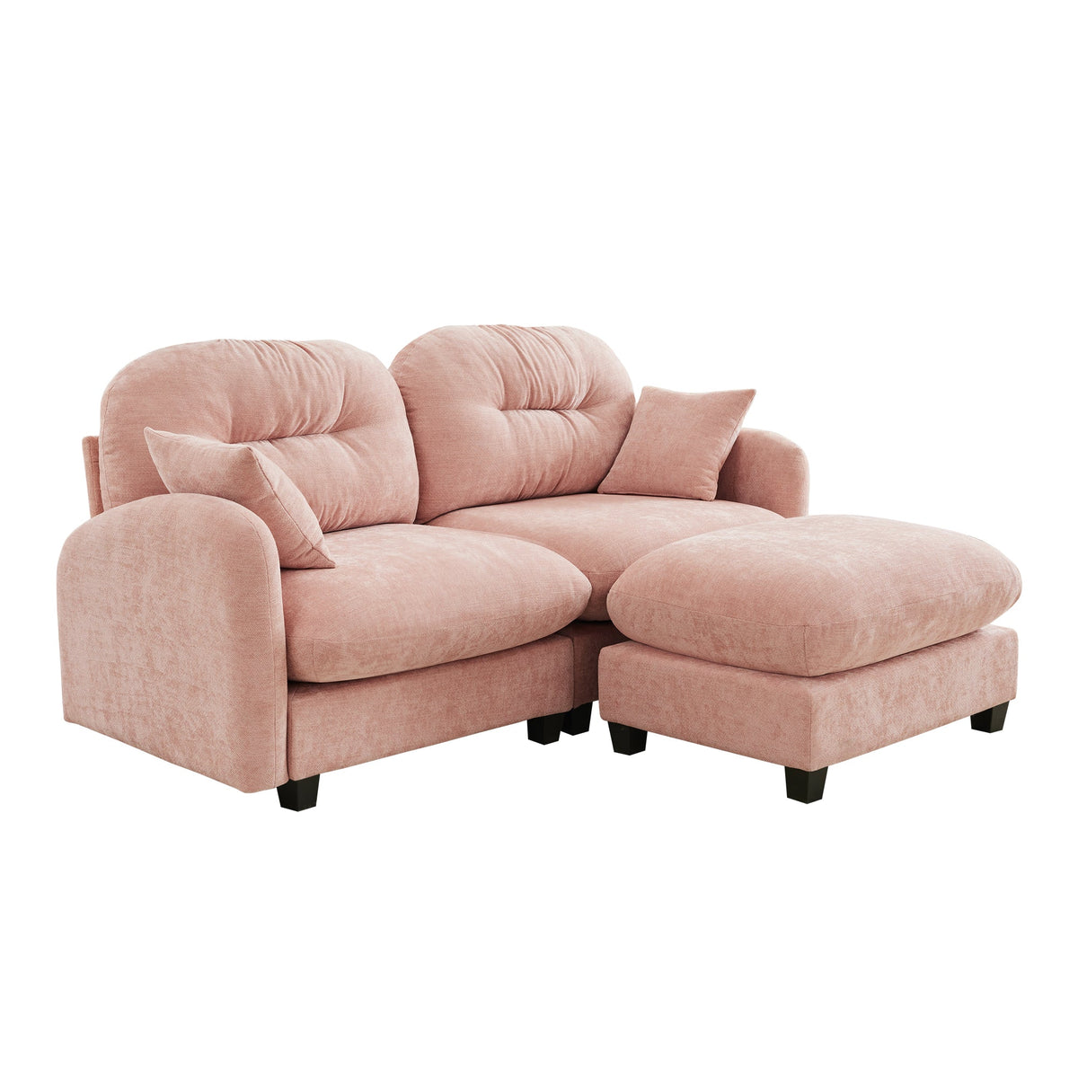 Soft Chenille Corner Sofa with Ottoman