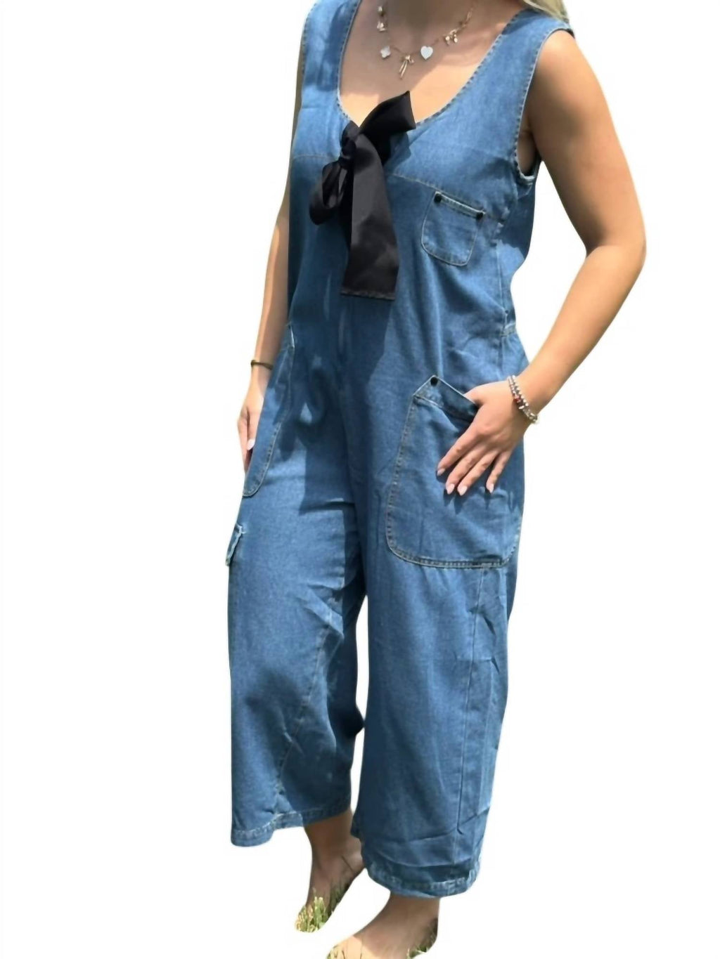 All Eyes On Me Jumpsuit In Light Denim