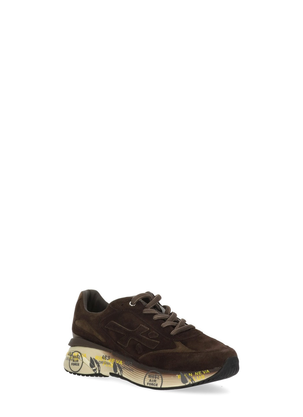 Brown Moerun 8636 Suede Leather Low-Top Sneakers