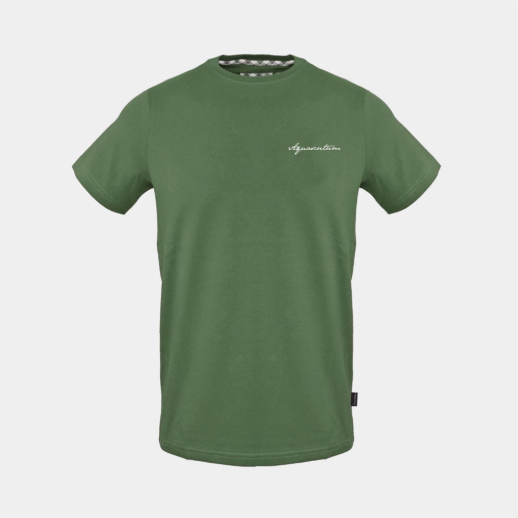 Aquascutum Text Graphic Crew Neck Short Sleeve T-Shirt
