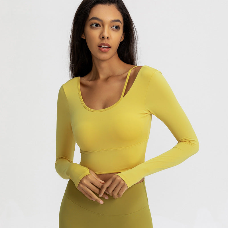 Yoga clothes top women Yellow