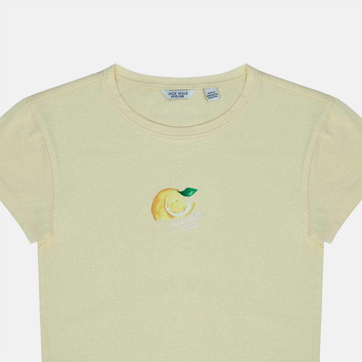 Jack Wills Graphic Cotton Short Sleeve Crew Neck Print Crop Top