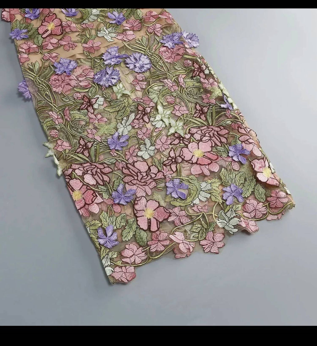 Strapless Floral Dress In Multicolor