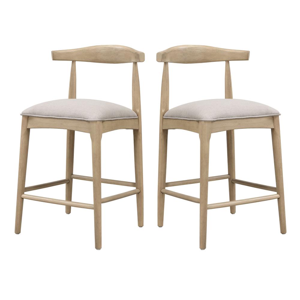 Contemporary Upholstered Bar Chairs with Comfortable Footrests