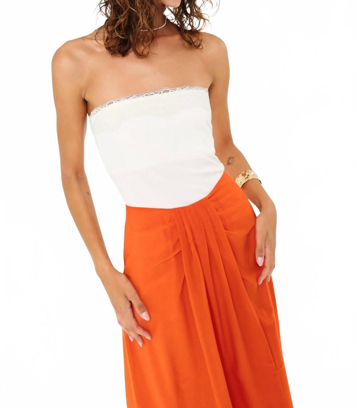 Bahia Chiffon Skirt In Clementine