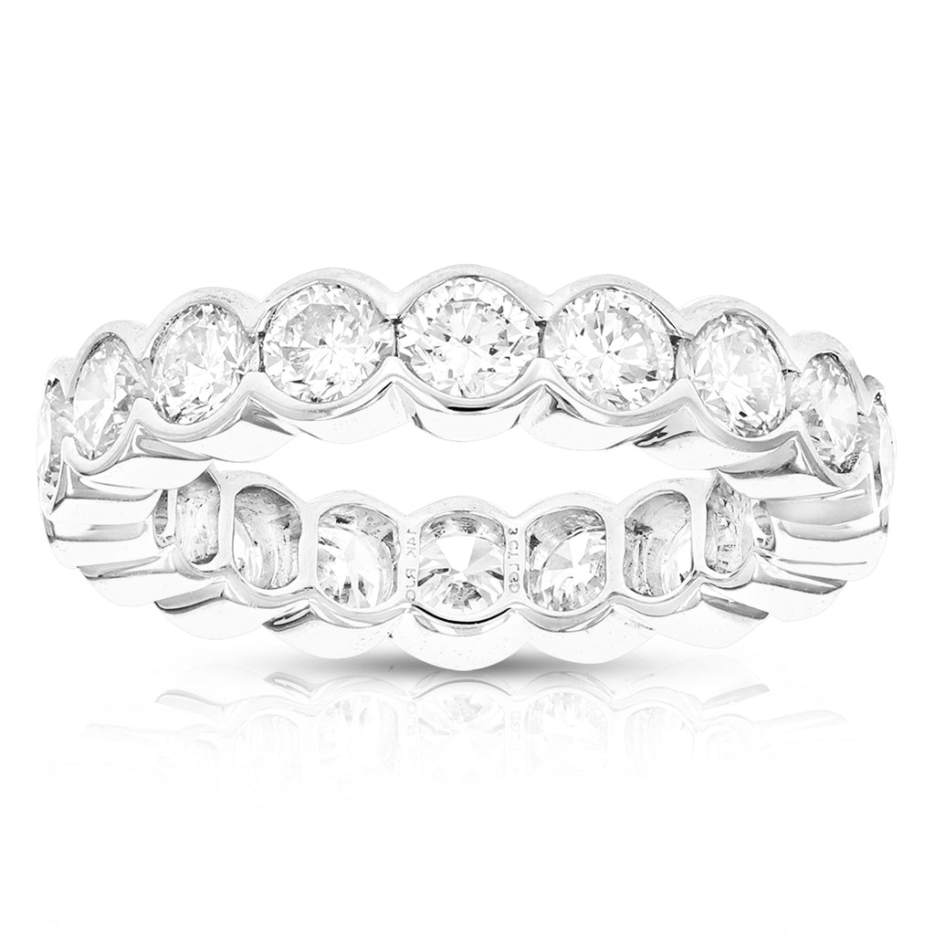 3 cttw Lab Grown Diamond Eternity Ring Wedding Band in 14K White Gold For Women
