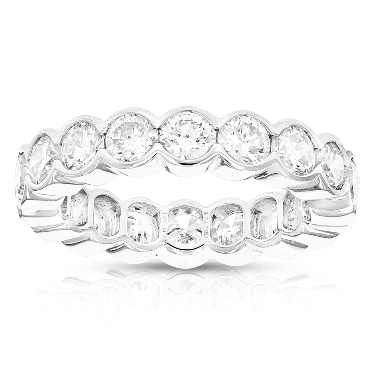 3 cttw Lab Grown Diamond Eternity Ring Wedding Band in 14K White Gold For Women