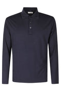 Blue Wool Jersey Polo Shirt