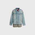 Denim jacket with contrast hem