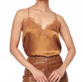 Racer Charmeuse Cami Top In Toffee