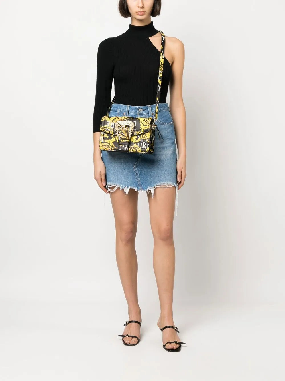 Versace Jeans CoutureBarocco-print buckle-detail crossbody bag