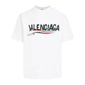 Balenciaga Wavy Stripe Logo T-Shirt in Black & White