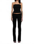 Jersey Tube Top & Pant Set In Black