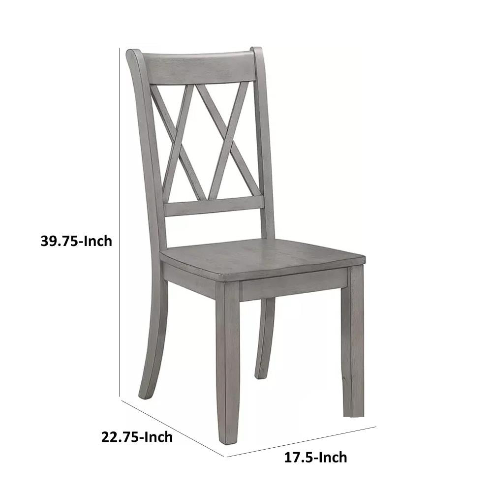 Modern Wooden Side Chairs with Decorative X Shaped Backrests