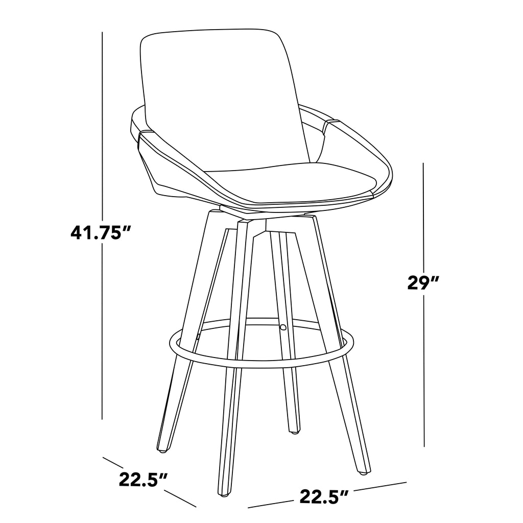Set of 2 Contemporary Bar Chairs