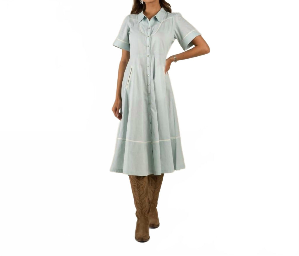 La Dahlia Midi Dress In Mistflower