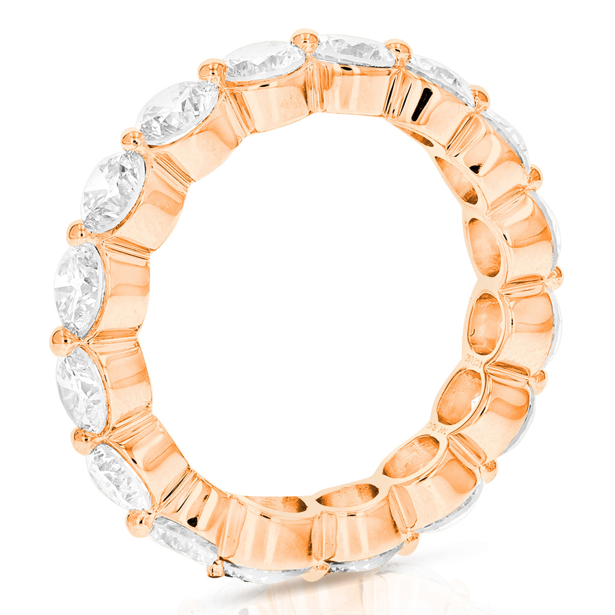 3 cttw Lab Grown Diamond Eternity Ring Wedding Band in 14K Rose Gold For Women