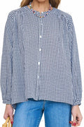Finley Gingham Button Up Shirt In Black/ White