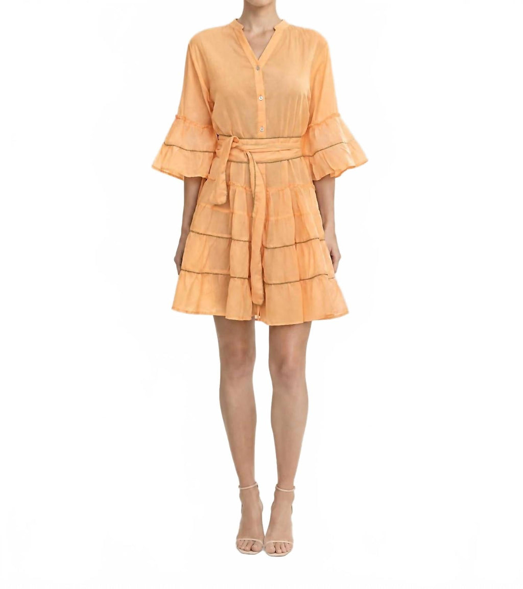 Monaco Short Dress In Plain Orange