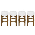 Contemporary Bar Chairs with Upholstered Seats and Wooden Frames