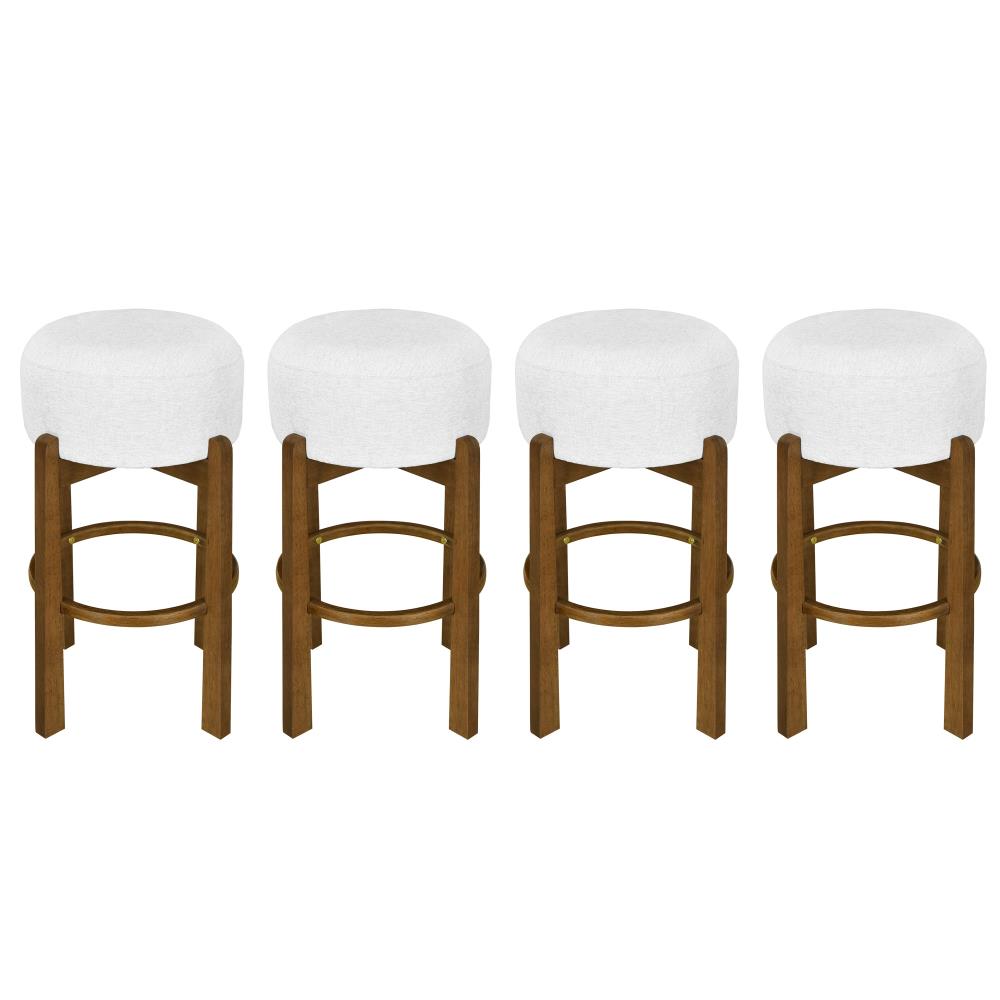 Contemporary Bar Chairs with Upholstered Seats and Wooden Frames