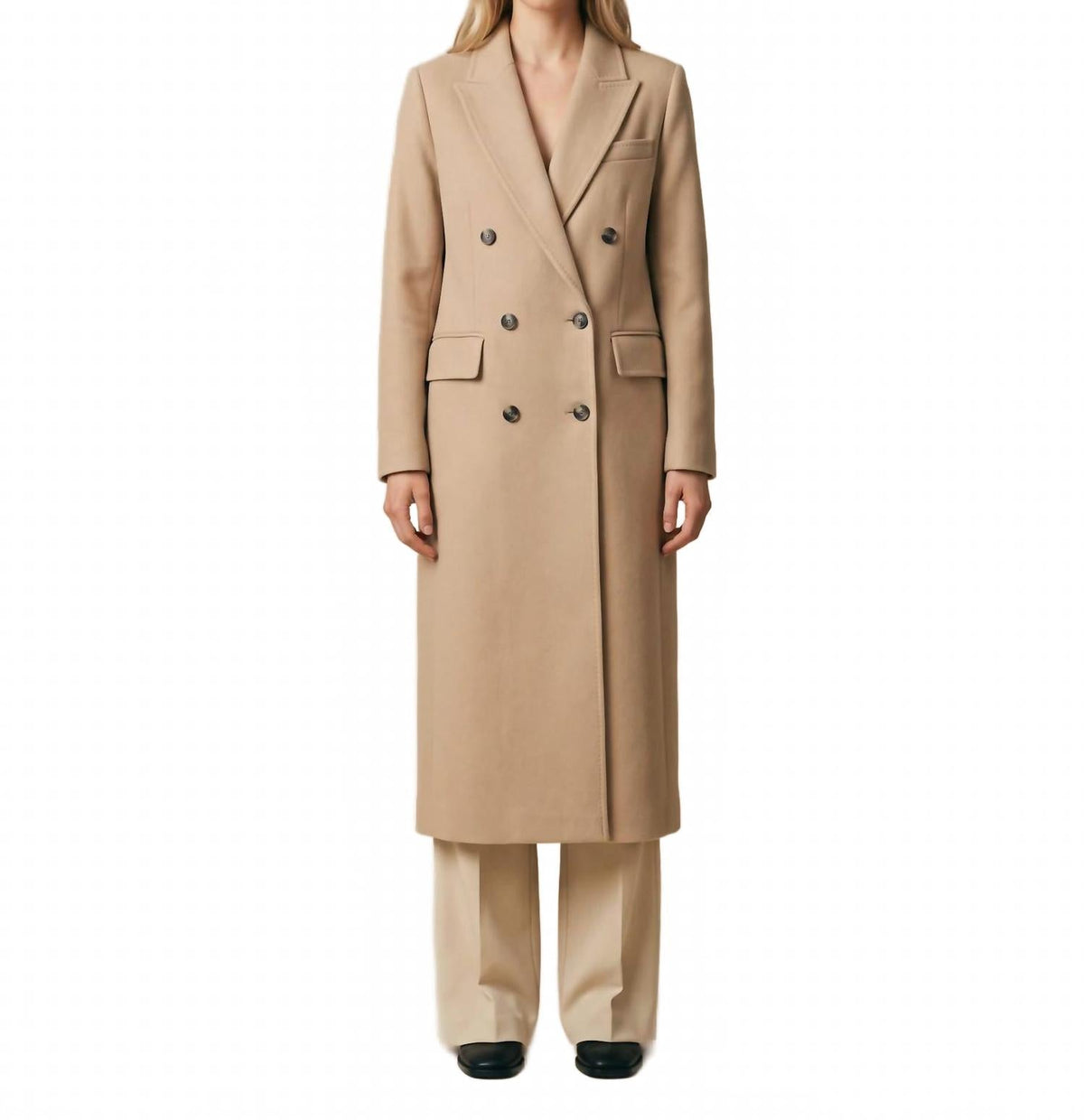 Logan Wool Coat In Beige