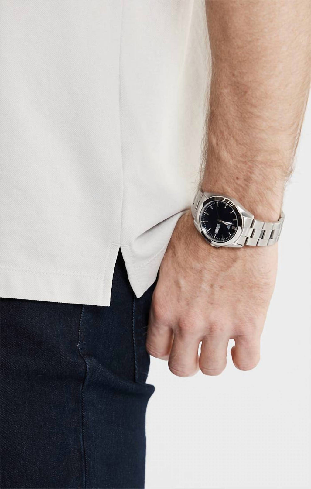 Knit Oxford Short Sleeve Shirt In Silver