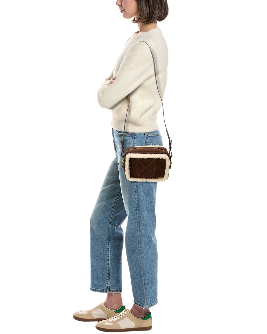 Off-White Medium Suede Camera Bag