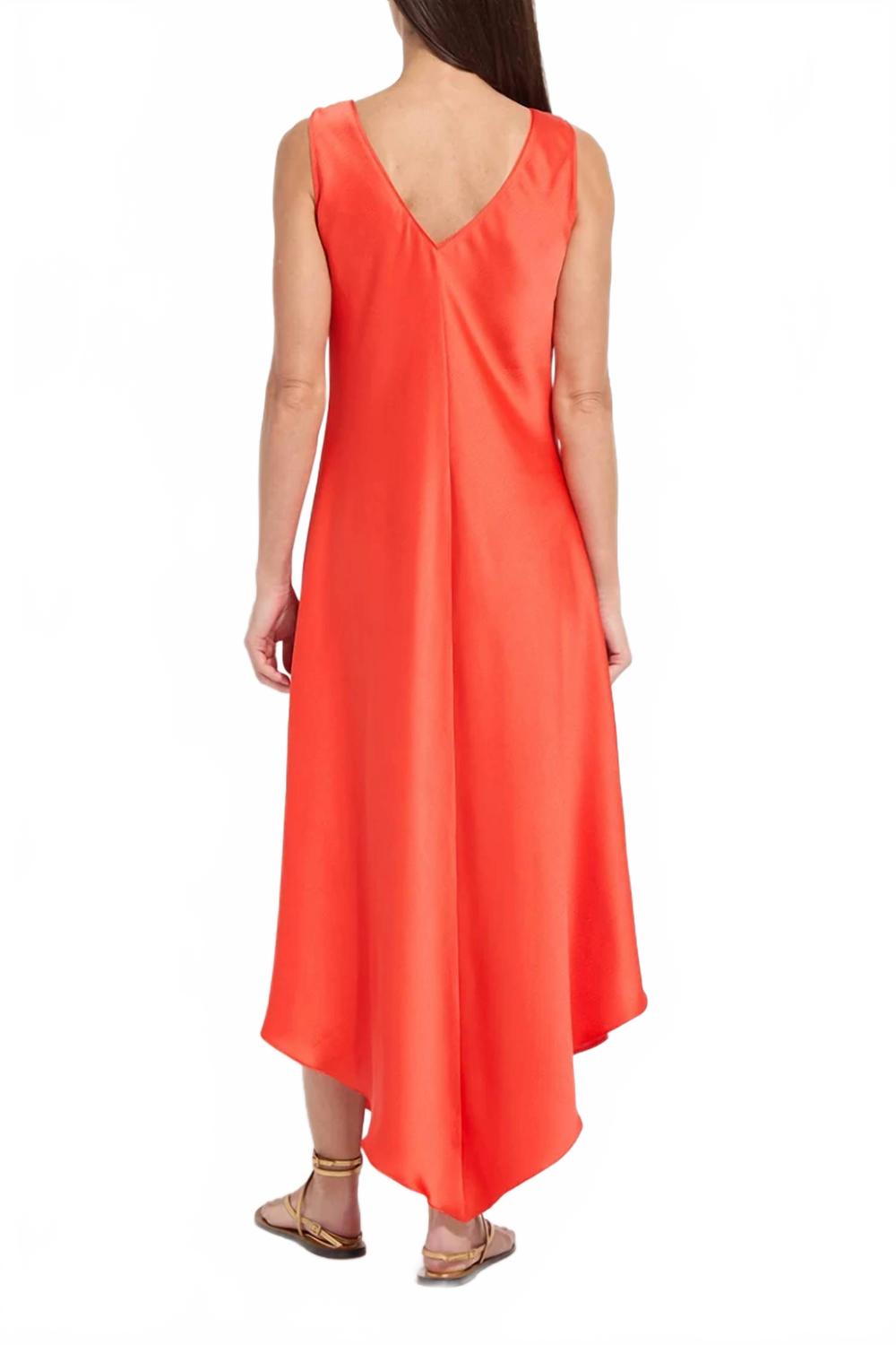 Sakura Bias Handkerchief Dress In Red Kiss